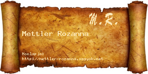 Mettler Rozanna névjegykártya
